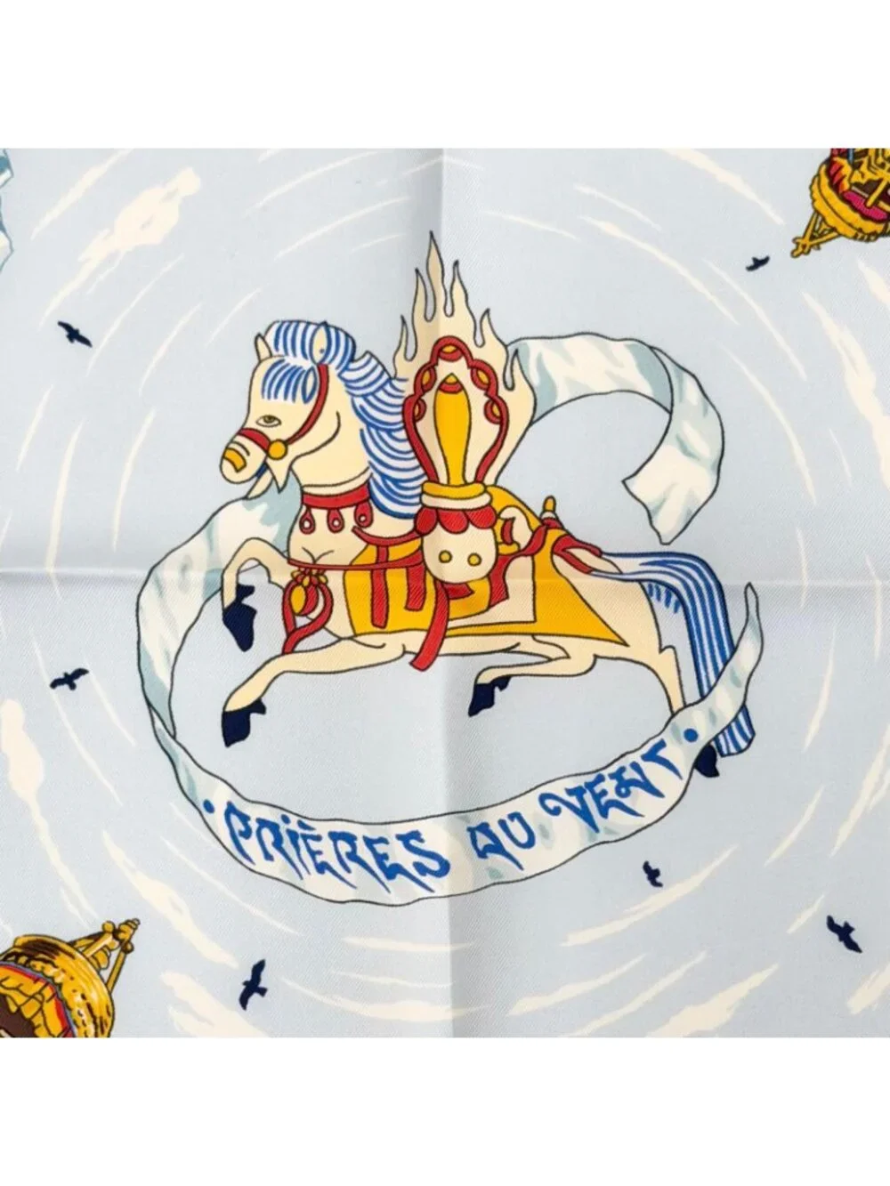 Hermes Prieres AU Vent Prayer in the Wind Silk 100% Carre 90 Scarf